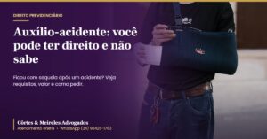 Auxílio-acidente: trabalhador com o braço imobilizado após acidente