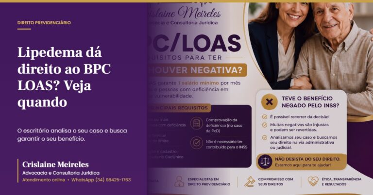 Lipedema dá direito ao BPC LOAS? Veja quando